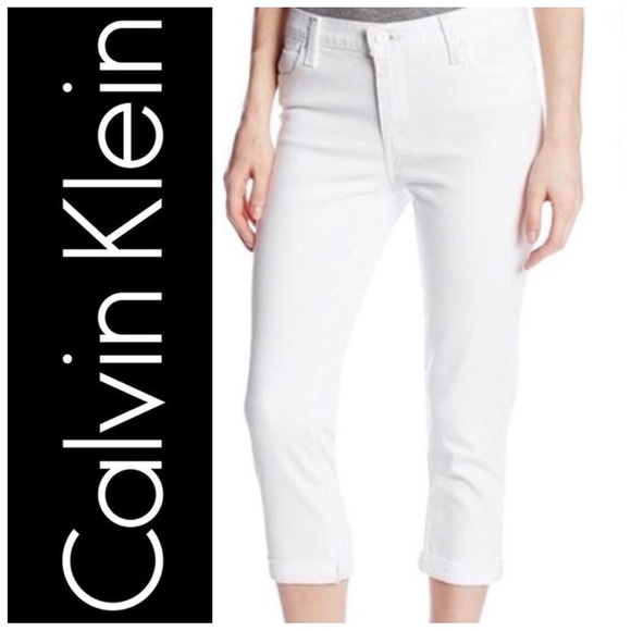 Calvin Klein Jeans Pants - Calvin Klein Jeans Crop Capri skinny lightweight white 14 pockets casual cotton